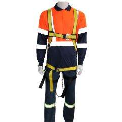 SAFETY HARNESS WITH SHOCK ABSORBENT