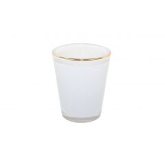 CERAMIC SHOT GLASS CUP WHITE/GOLD